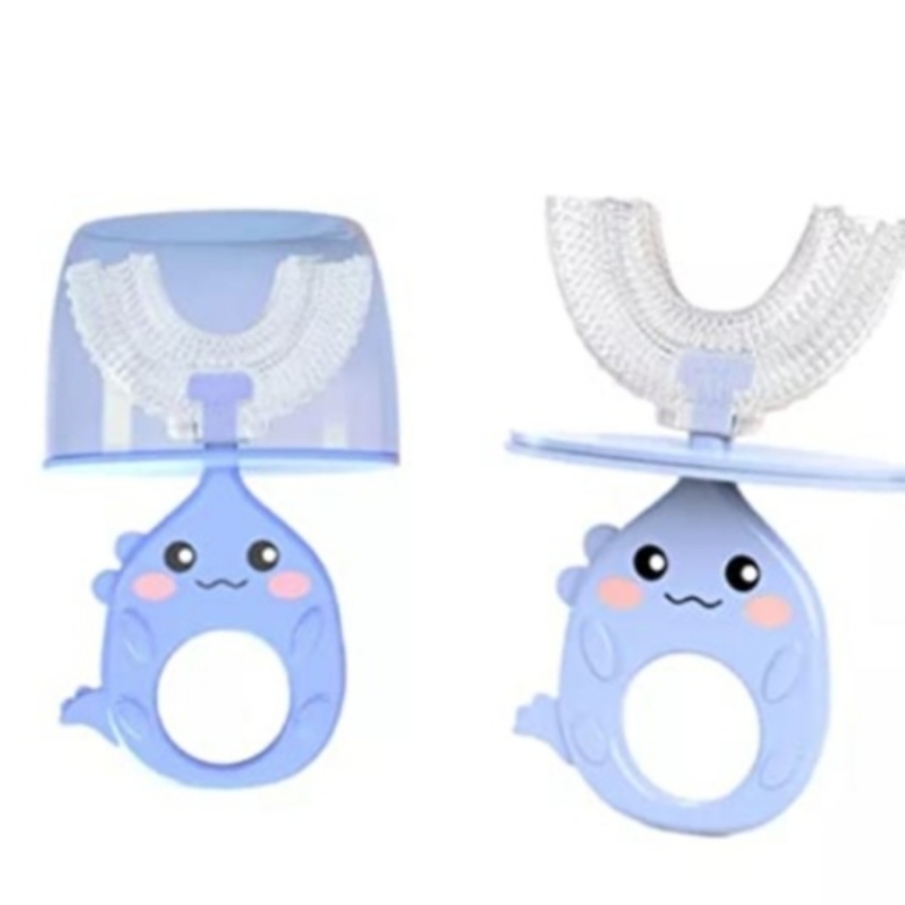 Toothbrush, Silicone Soft Bristled Brush with Cover for Kids 2-6 Years